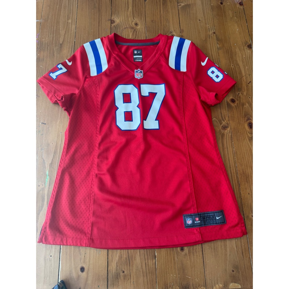 Nike NFL New England Patriots Rob Gronkowski 87 Jersey Red Womens Large